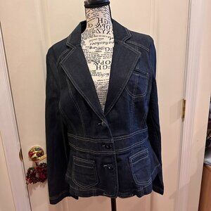 NWT Lee Riders Copper Women's Size Large Denim Blue Jean Jacket *NEW*